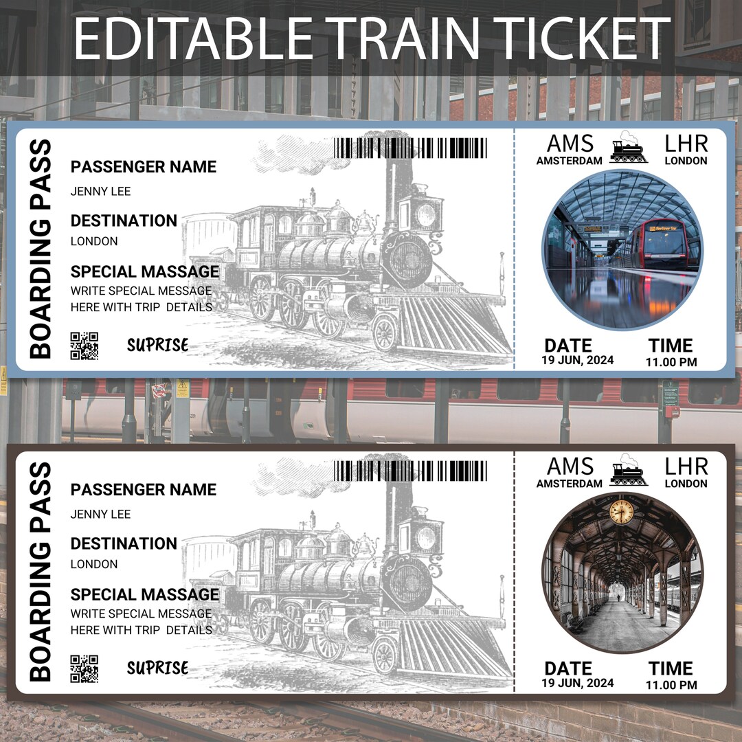 Train Ticket Template Train Ticket Editable Train Ticket Template Train Ticket Template Train Ticket Editable Train Ticket Template