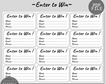 Printable Raffle Tickets | Enter To Win Tickets | Enter To Win Printable Ticket | Simple Raffle Ticket | Printable Minimalist Raffle Ticket