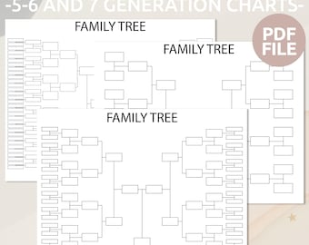 Family Tree Chart | Printable Family Tree Template | Family Tree Template | Editable Family Tree Template | Genealogy Chart | Pedigree Chart
