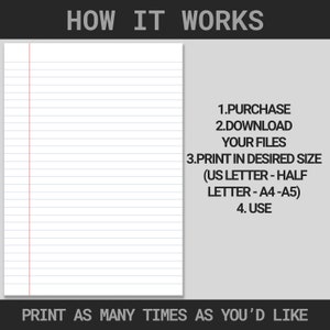 Printable Lined Paper | Ruled Notebook Paper | Lined Notebook | School ...