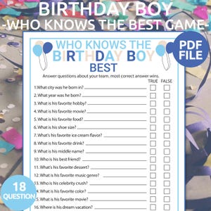 ¿Quién conoce mejor al cumpleañero? / ¿Qué tan bien conoces al cumpleañero? / ¿Quién lo conoce mejor? / Juego de trivia de cumpleaños / Juegos de cumpleañeros