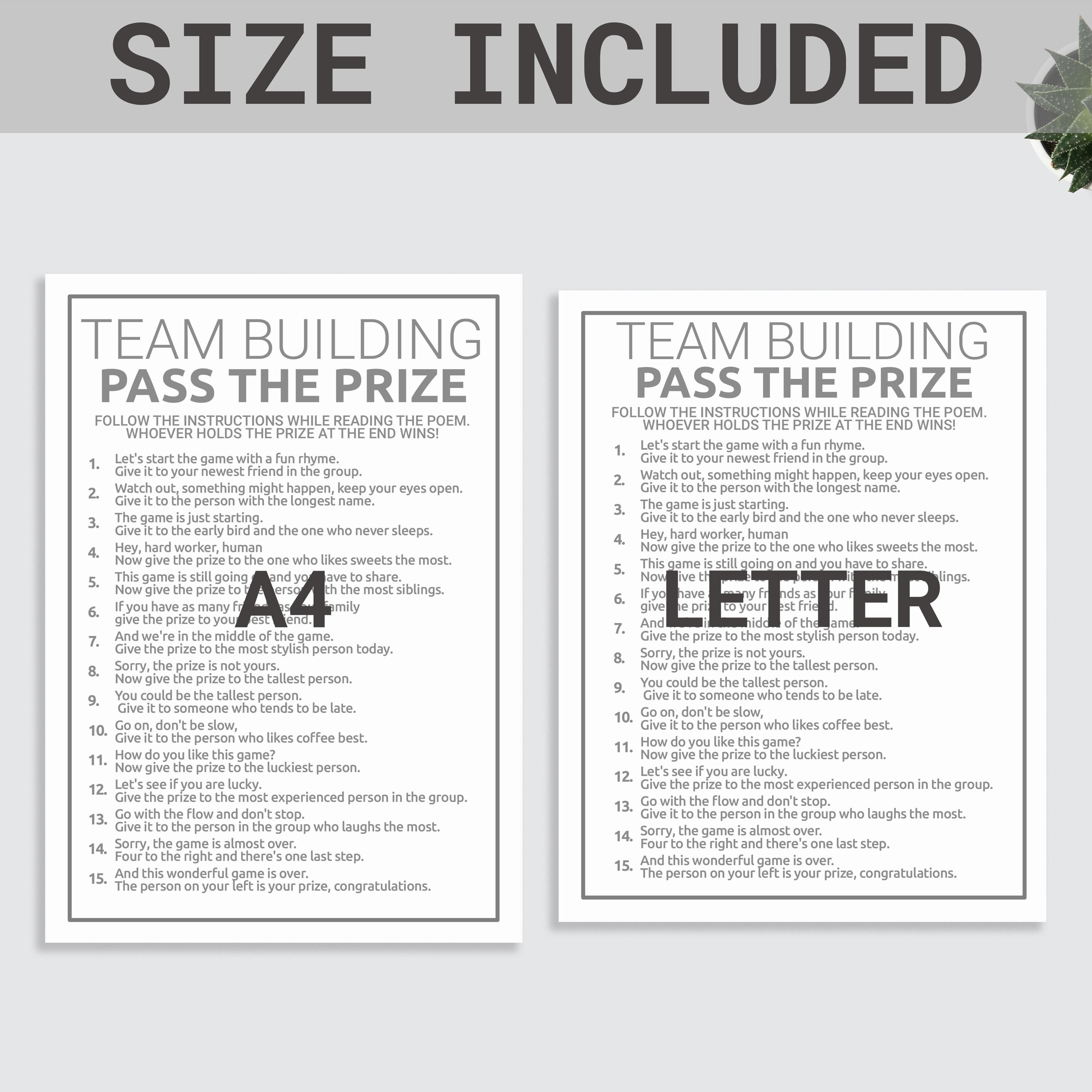 Team Building Games | Team Building Pass the Prize Game | Office Team ...