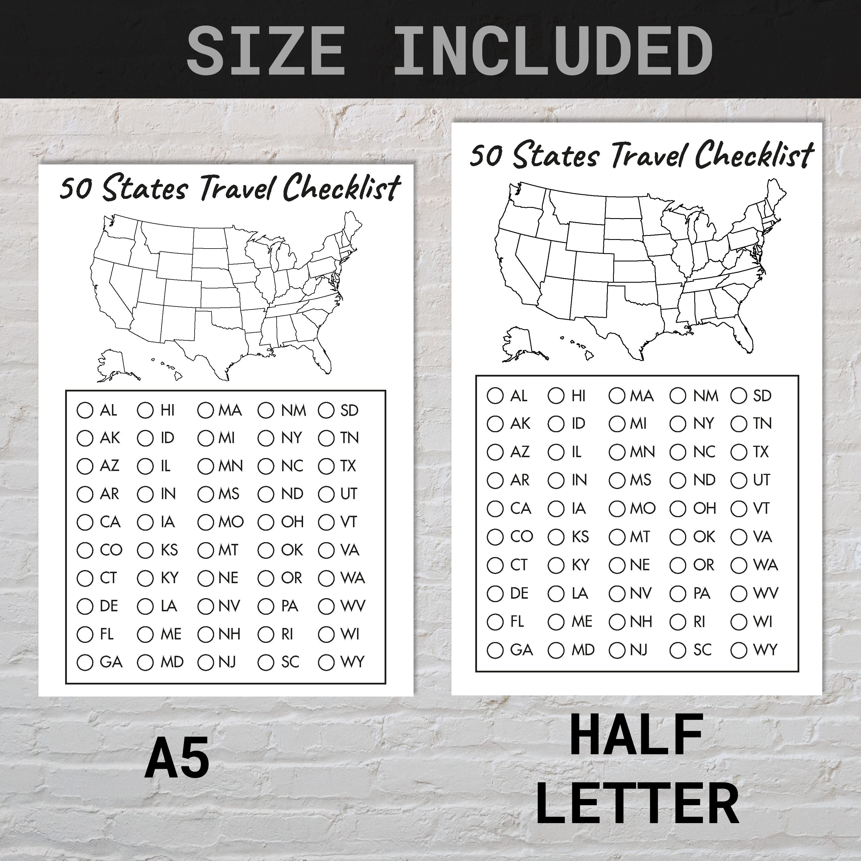 50 US States Checklist 50 States Challenge United States Map Planner Il Fullxfull.5859848257 Nmpv