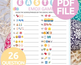 Juego de Pictionary con Emojis de Pascua / Juego de Emojis de Pascua / Juego de Palabras Imprimible para Fiestas de Pascua / Actividad de Pascua / Juego para Fiestas de Pascua para Niños y Adultos