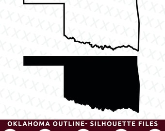 Oklahoma Outline SVG Files | Oklahoma Silhouette SVG Files | Oklahoma Cut Files | American States Vector Files | Oklahoma State Map Clip Art