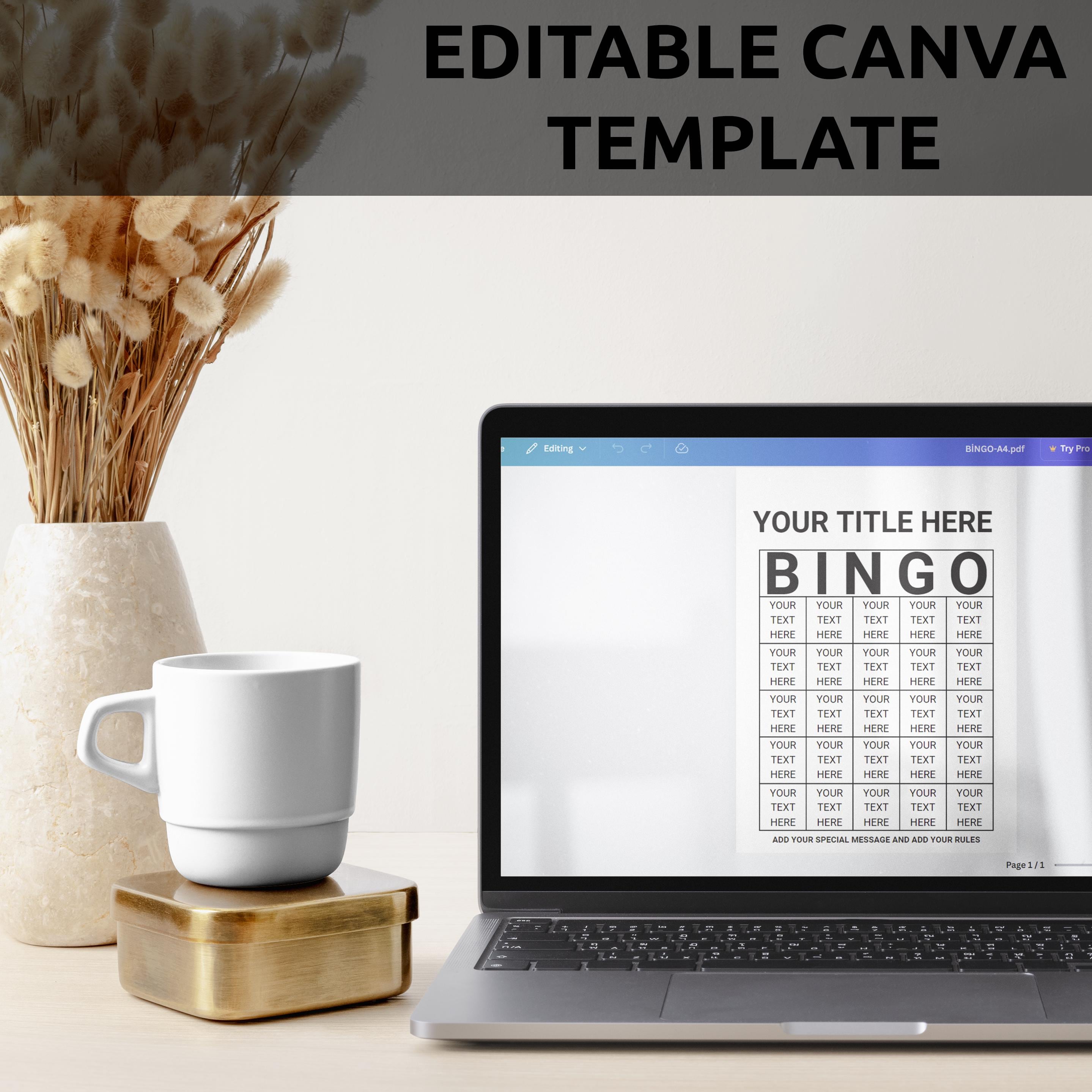 Editable Bingo Card | Customizable Bingo Game | Editable Party Bingo ...