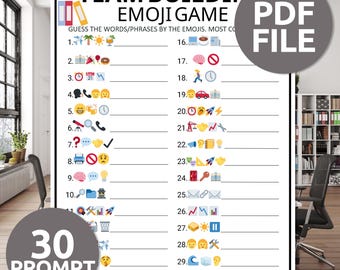 Office Emoji Game | Team Building Games | Office Games | Team Building Emoji Game | Happy Hour Office Party Game | Printable Work Party Game