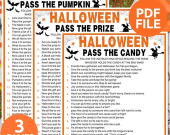 Halloween Pass the Candy Game | Printable Pass the Prize Game | Fun ...