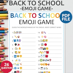 Back to School Emoji Game | School Emoji Quiz | First Day of School Activity | Guess the Emoji Game | Classroom Game | School Games for Kids