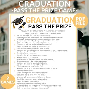 Afstuderen Pass The Gift Game | Afstuderen Pass the Prize Game | Afstudeerfeestspellen | Afstudeerspellen | Spel uitwisselingscadeaus