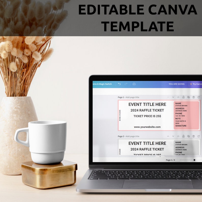Editable Raffle Ticket Template Printable Raffle Ticket Surprise ...