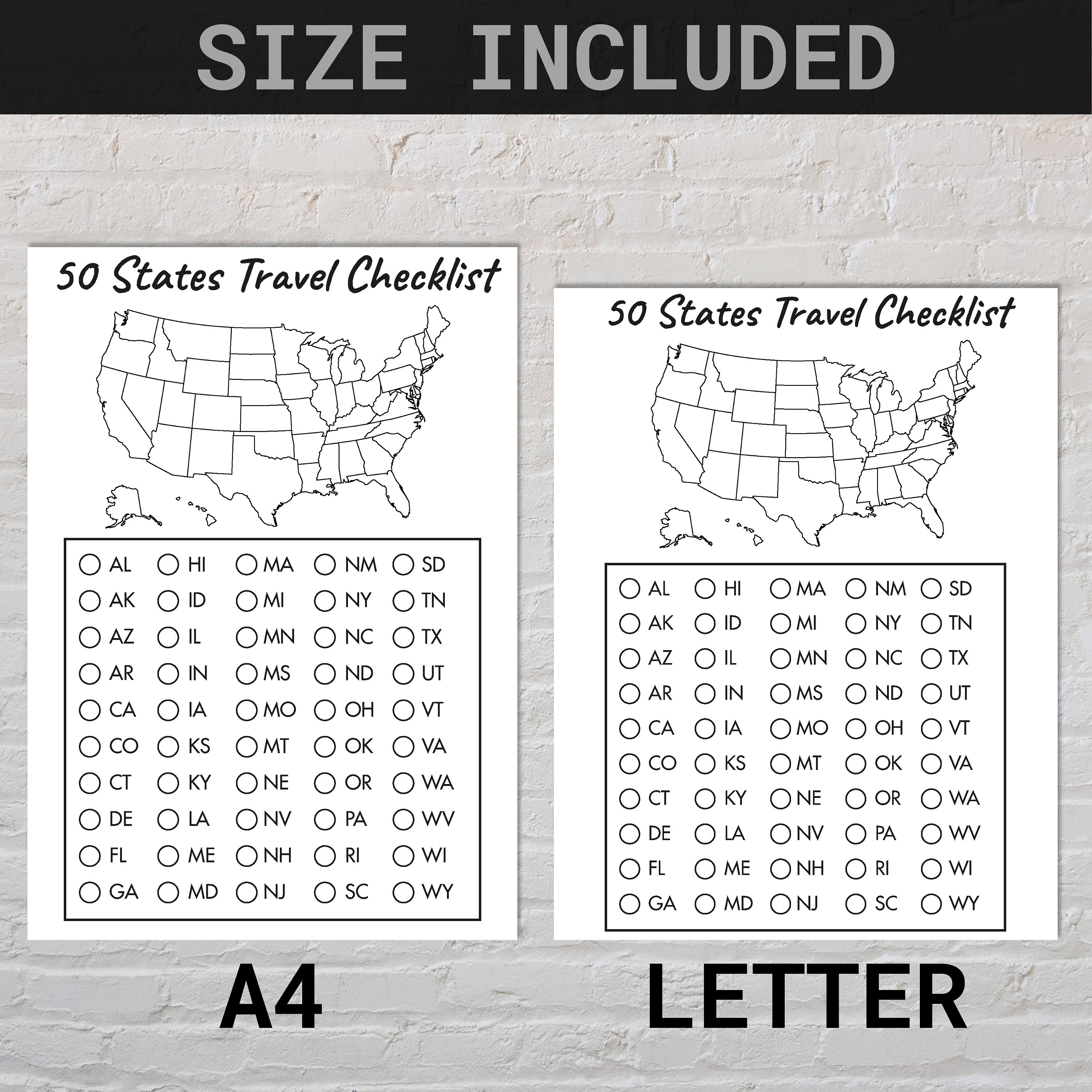 50 US States Checklist 50 States Challenge United States Map Planner Il Fullxfull.5859848489 B5c6