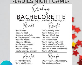 Bachelorette Drinking Game Template | Bachelorette Party Drink If Game | Editable Hen Party Drinking Game | Bachelorette Party Drinking Game