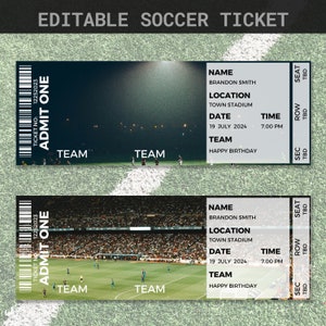 Regalo de entradas de fútbol / Entradas de fútbol / Entradas de cumpleaños de fútbol / Entradas de fútbol imprimibles / Regalo sorpresa / Regalo de entradas para partidos de fútbol