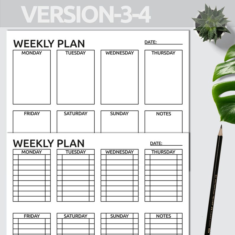 Weekly Schedule Template | Weekly Planner Printable | Weekly Planner ...