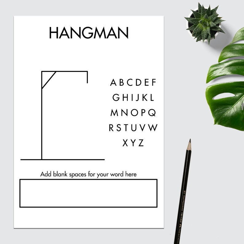 Hangman Printable Game Hangman Page Guess the Word Road Trip