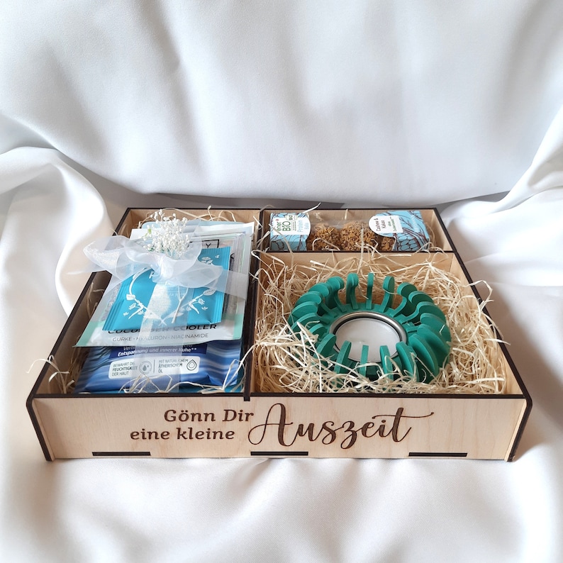 Geschenk Box Wellness Geschenk Set Auszeit Geschenk Auszeit Frau Wellness Box Geschenkbox Vegan SPA Wellness Wohlfühl Geschenk Bild 2