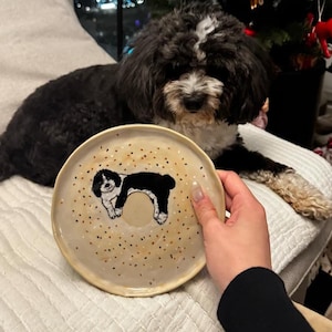 Custom Pet Portrait Ceramic Plate | Personalized Dog & Cat Illustration | Handmade Pottery Gift for Pet Owners | Made to Order Memorial Dish