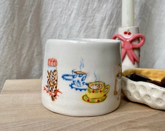 Croissant mug, Funny Coffee Mug, Cute Mug, Handmade Ceramic, Coffee Cup, Unique Pottery, Kitchen Decoration, Handmade Gift, Ceramic Mug