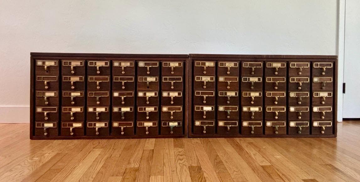 Library Card Catalog Cabinet - Etsy