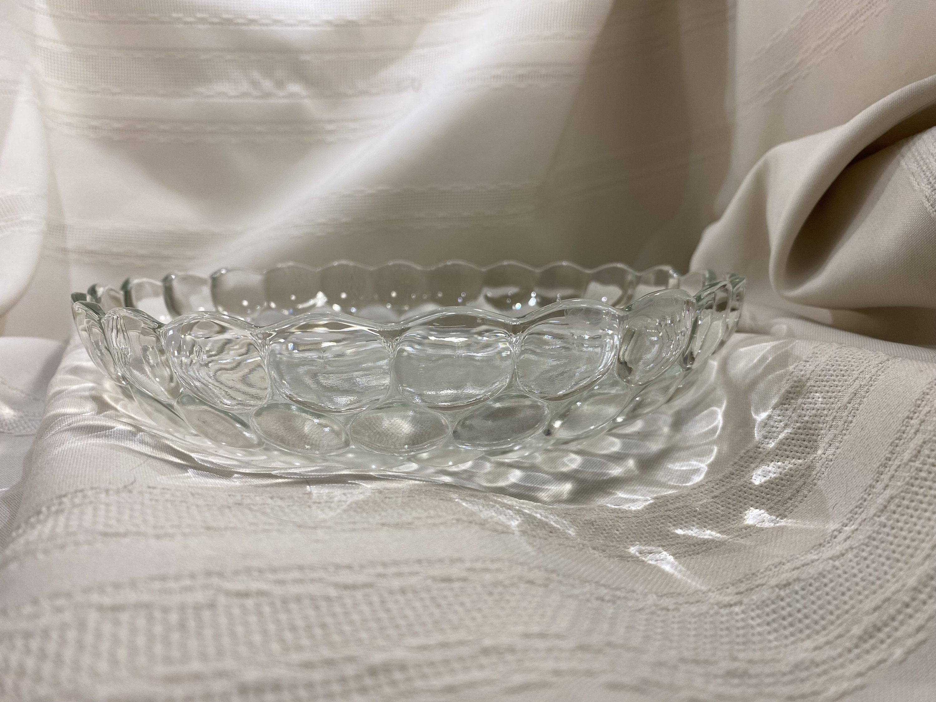 Vintage Bubble Glass Plate and Bowl Set - Etsy