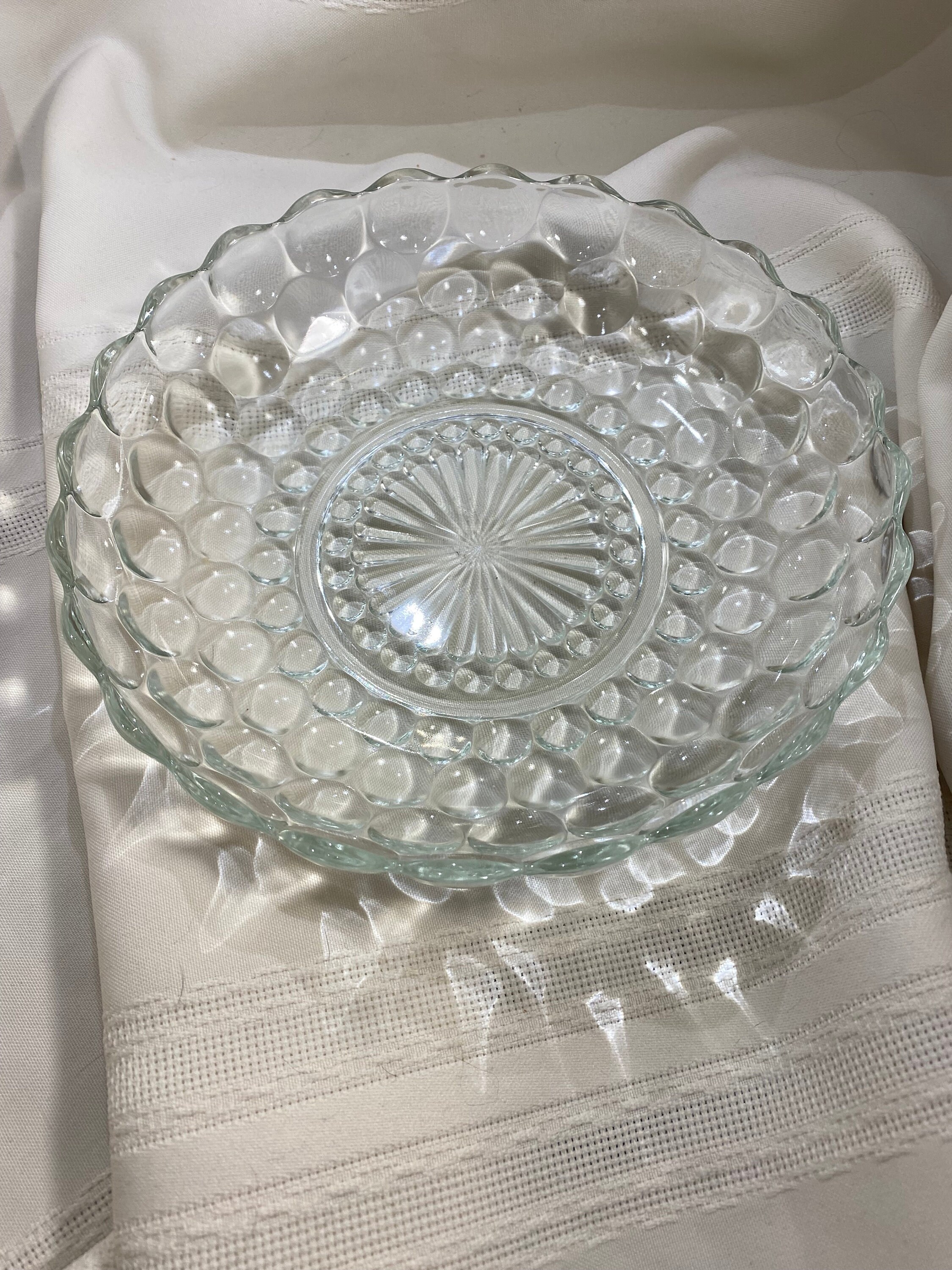 Vintage Bubble Glass Plate and Bowl Set - Etsy