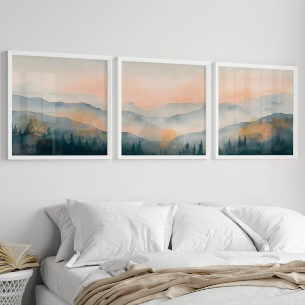 Boho Style Minimalist Wall Art, Set of 3 Digital Prints, 3 Piece Wall Art, Wall Decor, Home Decor, Bedroom and Living Room Artwork