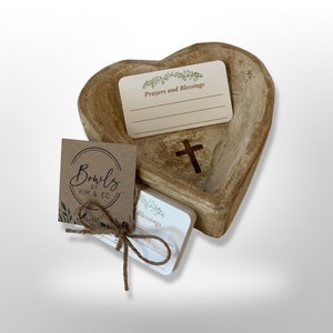 Chunky Heart Mini Prayer Bowl, Cross, Dough Bowl Cross religious gifts farmhouse rustic, catch all.  Primitive, trinket, Valentines