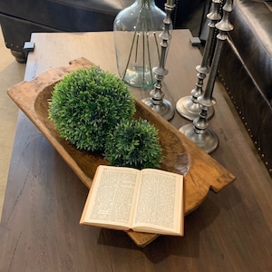 Extra Large Dough Bowl Trencher Decor Unique Rustic Farmhouse