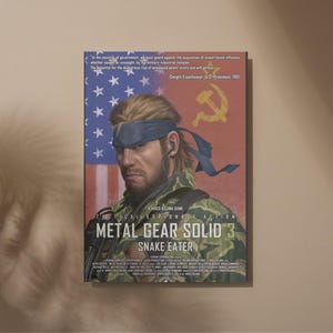 Metal Gear Solid 3 Movie Poster,  Original 11x17 digital download video game wall art