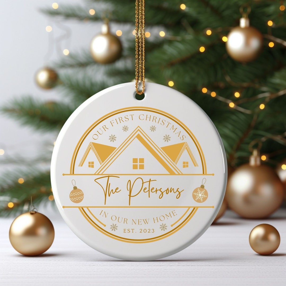 Our First Christmas in New Home Ornament, Personalized Ornament, Custom