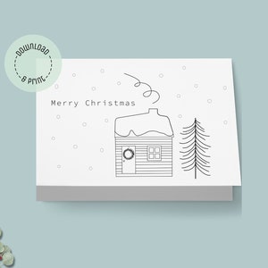Tarjeta de Feliz Navidad / Tarjeta de Navidad / Tarjeta de Navidad digital / Diseño minimalista en blanco y negro