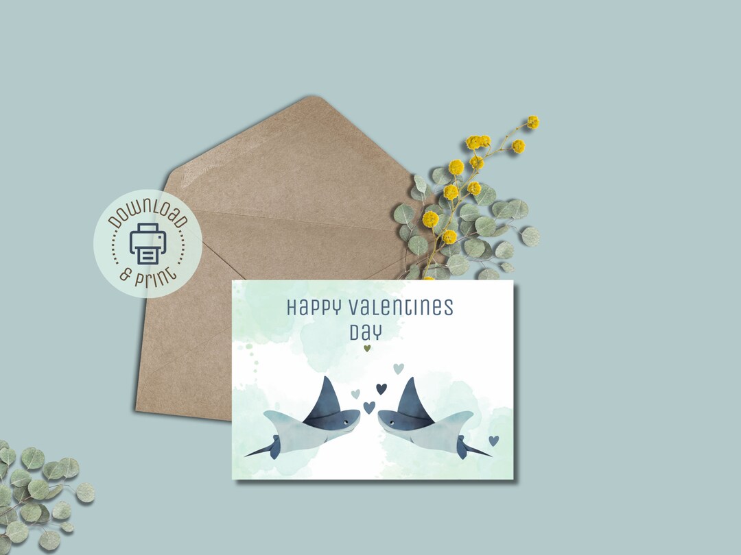 Printable Happy Valentines Day Card - Etsy