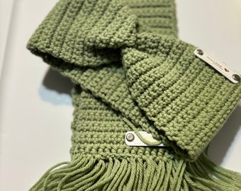 Conjunto de diadema y bufanda calentador de orejas verde