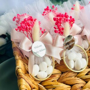 Cadeau de mariage personnalisé en pot de verre de bonbon aux amandes de la Jordanie, cadeau de fiançailles, cadeau Nikkah, cadeau de bonbons de mariage, cadeau de fiançailles, cadeau dragée tube
