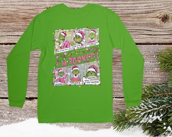 Camiseta de manga comprida "Estou com a agenda lotada" do Grinch
