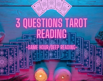 SAME HOUR 3 Question Tarot Reading, Fast Delivery  - Same Hour - Find the truth Love tarot reading , Love Reading , Same day