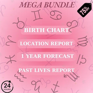 Astrology Bundle, Birth Chart, 1 Year Forecast, Past Lives, Location Reading, Natal Chart, 12 Month Prediction