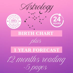 Lecture du thème astrologique : rapport du thème natal + prévisions sur 1 an, prédiction sur 12 mois, lecture du thème natal, analyse du thème natal, astrologie approfondie