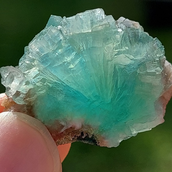 Blue-Green Apophyllite (Fluorapophyllite) & STILBITE Stone Minerals Specimens AAAAA Quality India Crystals