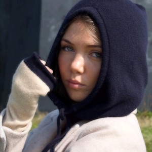 Lambswool Knitted Hood - Balaclava, Hand Crafted on a Vintage Knitting Machine