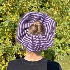 Mohair and Cashmere Striped Scrunchie