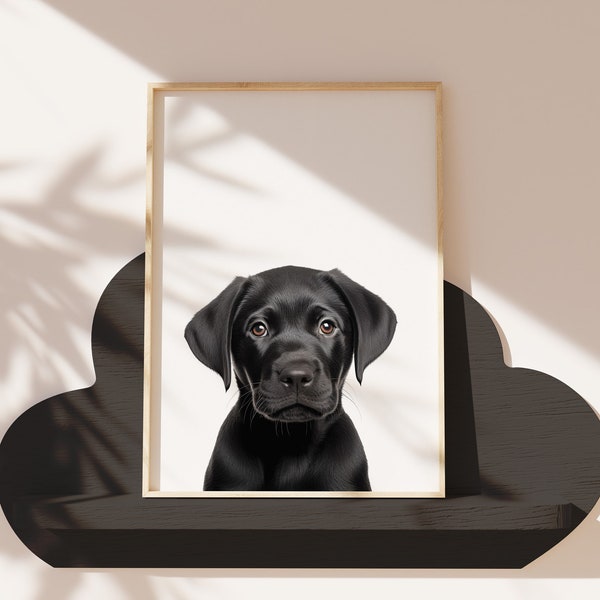 Black Labrador Retriever nursery Print Home Decor, Dog Breed Printable Poster Wall Art for boy girl room decoration, Labradoodle puppy art