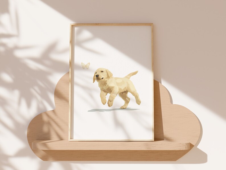 Golden Retriever Nursery Print Decor, Dog Breed Nursery Wall Art for ...