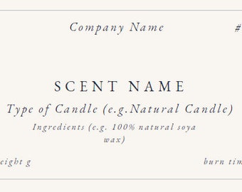 Customisable Candle Label