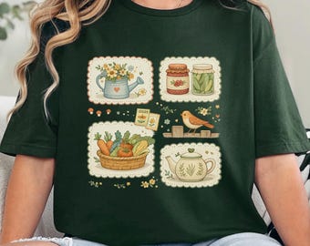 Cottagecore Kitchen Shirt, Vintage Homestead Cooking Tee, Garden Harvest Shirt, Cozy Farmhouse Shirt, Homesteader Gift, Grandmacore Top