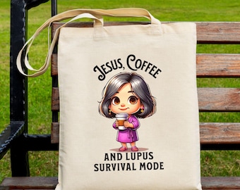 Faith Based Lupus Awareness Tote Bag: Christian Spoonie Gift