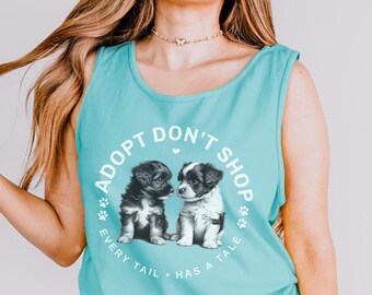 Adopt Don't Shop Comfort Colors Tank: Rescue Dog Mama Shirt