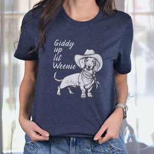 Western Weenie Tee, Funny Dachshund Owner Gift, Doxie Mom Shirt, Dachshund Mama T-shirt, Weiner Cowboy Dog Shirt, Funny Dachy Tshirt Gift