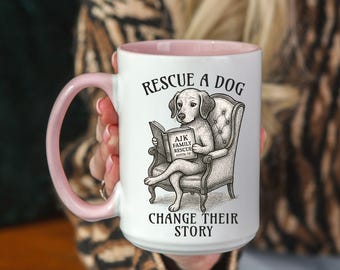 AjK Rescue Dog Lover Mug: Funny Gift for Animal Shelter Staff
